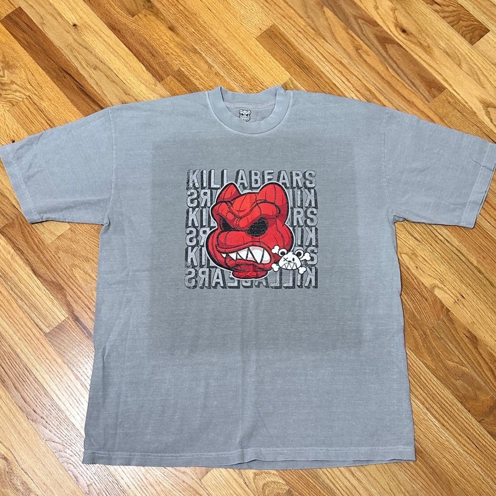 Killabears Graphic T-Shirt Mens‎ XL Gray Washed Cotton Short Sleeve Tee 2019